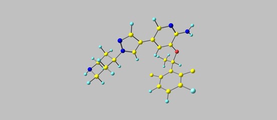 Crizotinib molecular structure isolated on grey