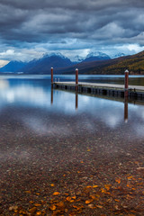 The dock on Lake MacDonald in Glacier National Park.