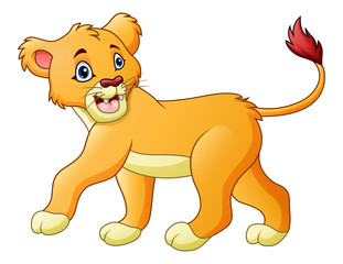 Fototapeta premium Cartoon lioness isolated on white background