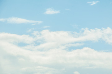 Naklejka na ściany i meble BLue sky and White cloud: clear blue sky with plain white cloud