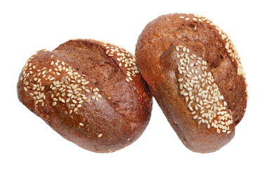 Two rye breads with sesame seeds