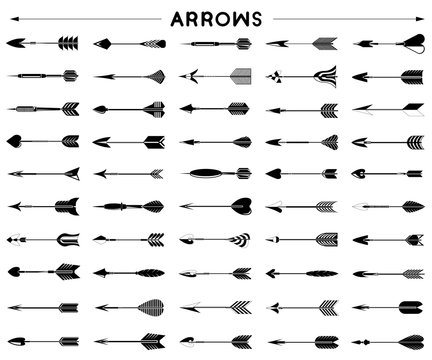 collection of arrows, bows