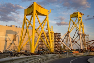 A modern factory producing components for wind farm in Szczecin, Poland.