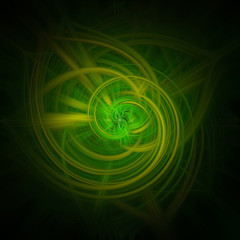 Abstract green and black background.