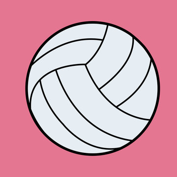 White Volleyball vector.Volleyball icon on pink background