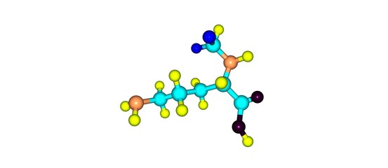 Eflornithine molecular structure isolated on white