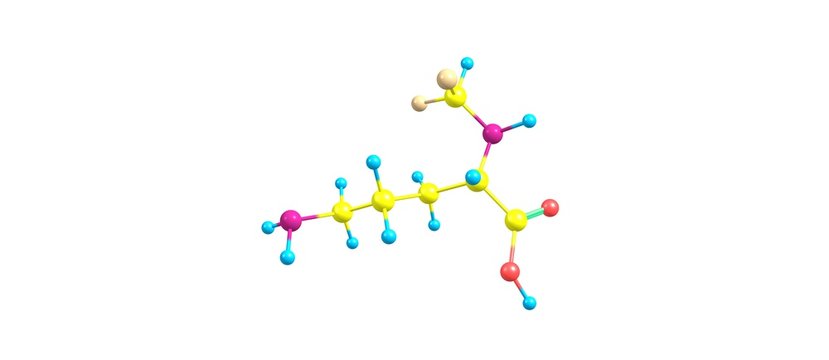 Eflornithine molecular structure isolated on white