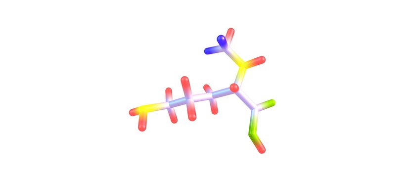 Eflornithine molecular structure isolated on white