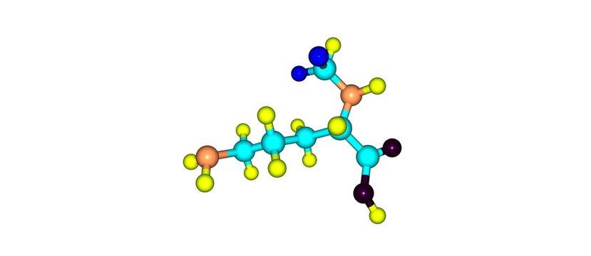 Eflornithine molecular structure isolated on white