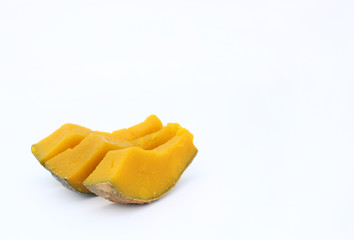 Pumpkin Steamed isolated on white background.
