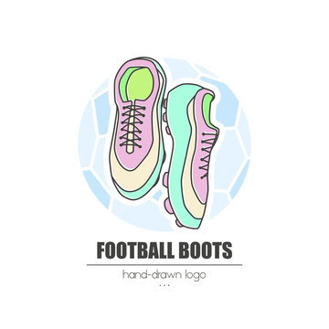 Nice looking hand-drawn logo football boots
