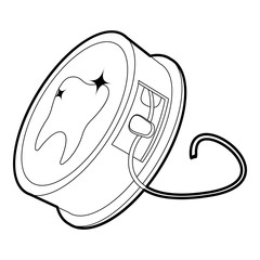 Dental floss icon outline