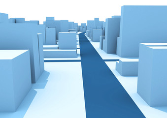 Fototapeta premium Abstract 3d cityscape.