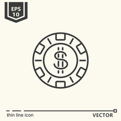 Fototapeta na wymiar Casino theme. Vector single isolated icon.