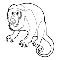 Surprised monkey icon outline