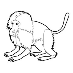 Gelada monkey icon outline