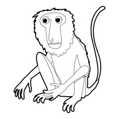 Sitting monkey icon outline