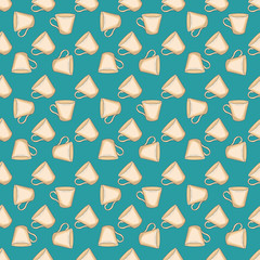 Seamless colorful pattern. Vector background with cups