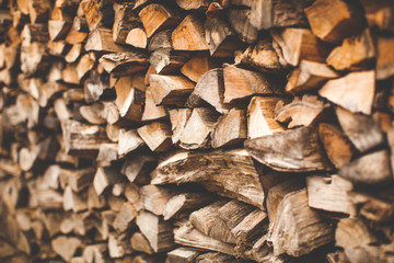 Fototapeta na wymiar Beautiful Photo background of Heap firewood stack, natural wood for publication in magazine or advertisement