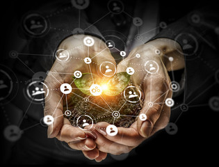 Social interaction concept . 3D render