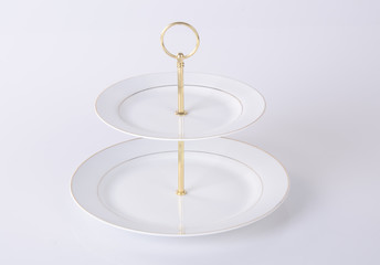 tray or two tier serving tray on a background.