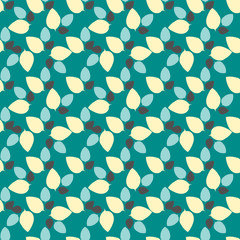 Seamless colorful pattern. Vector background with leaves