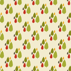 Seamless colorful pattern. Vector background with leaves