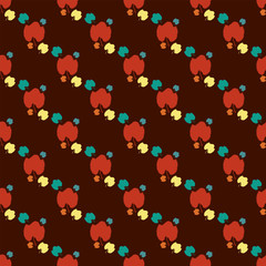 Seamless colorful pattern. Vector background with leaves