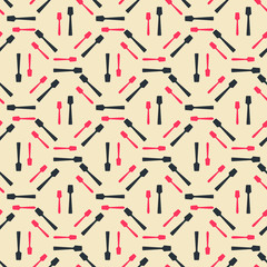 Seamless colorful pattern. Vector background with flat style spoon