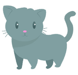 Pretty cat hand draw vector