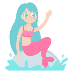 Beautiful Mermaid hand draw vector