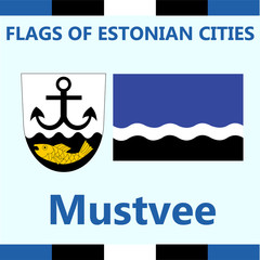 Flag of Estonian city Mustvee