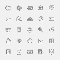 finance icons vector flat design illustration set 