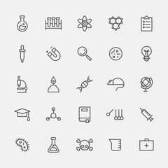 experiment icons vector flat design illustration set 