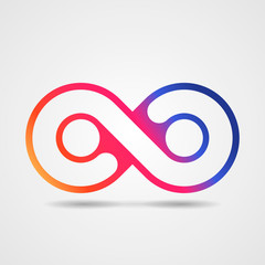 Infinity symbol. Gradient shape. Logotype element for template.