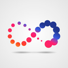 Infinity symbol. Gradient shape. Logotype element for template.
