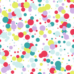 Seamless pattern of multicolored circles. Digital background for design