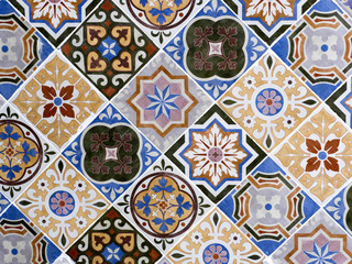 Decorative mosaic tile on the wall, Bulgaria