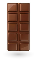 Chocolate bar isolated on white