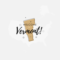 Welcome to Vermont beige sign