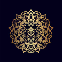 Flower ornamental decorative mandala with golden gradient. Vintage design element. Islam, Arabic, Moroccan, Indian, Turkish, mystic, Pakistan, Chinese, Ottoman motifs. Abstract ornament