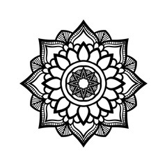 Flower Mandala. Vintage decorative elements. Oriental pattern, vector illustration. Islam, Arabic, Indian, moroccan,spain, turkish, pakistan, chinese, mystic, ottoman motifs. Coloring book page