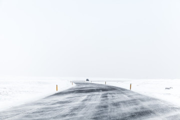 Empty winter landscape. Iceland