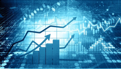 Stock market report. 3d illustration . © bluebay2014