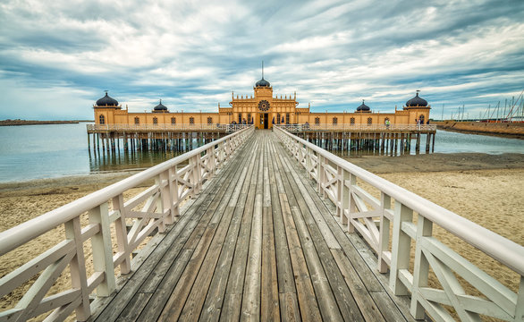 Famous public sea bathhouse in Varberg