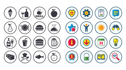 Set of Food and Drinks icons. Restaurant signs.