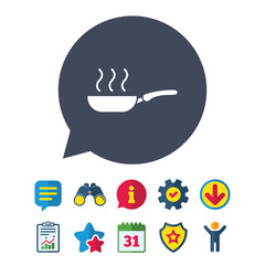 Frying pan sign icon. Fry or roast food symbol.