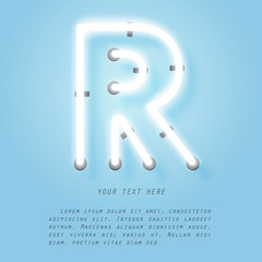 R, neon and alphabet lettering