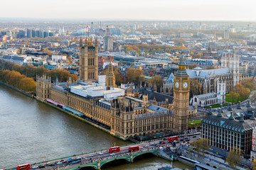 Obraz premium Aerial view of London and the River Thames, UK