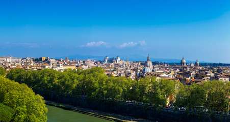 Obraz premium Panoramic view over the historic center of Rome, Italy from Castel Sant Angelo